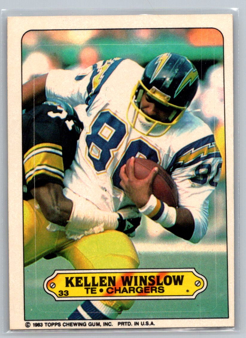 1983 Topps Kellen Winslow San Diego Chargers Sticker #33