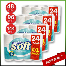 Cushion Soft 24 Roll Toilet Tissue 2-Ply Quilted Embossed Toilet Paper Bulk Buy