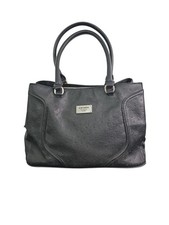 G By Guess Black Ostrich Embossed Large Purse Handbag Shoulder Bag