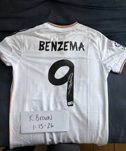Karim Benzema Signed Real Madrid FC Soccer Jersey #9 with Beckett COA