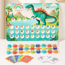 Wooden Dinosaur Matching Game Memory Sensory Toy Puzzles Gift Educational