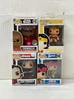 Four Funko Pop Vinyl Figures: Wonder Woman, Jack Torrance, Jubilee, & Chewbacca
