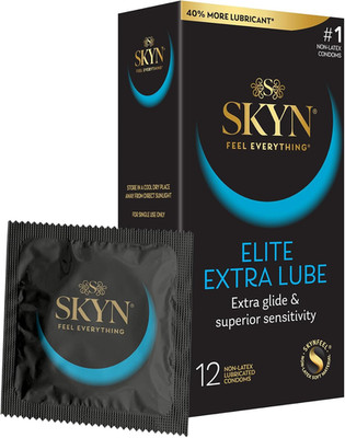 SKYN Elite Extra Lube Condoms   12 Count   Ultra-Thin, Lubricated Latex-Free Con