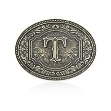 Btilasif Western Belt Buckle Initial Letters ABCDEFG to Z Cowboy Rodeo Belt B...