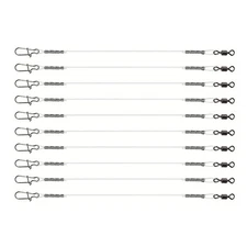 Fishing Tackle Fish Hook Antibite Wire Line Leader with Rolling Swivels & Snap