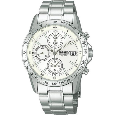 SEIKO Selection SBTQ039 Chronograph Quartz Men's Watch Silver White From Japan