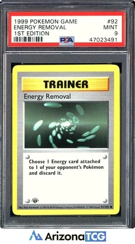 Pokemon 1999 Energy Removal 92/102 Base Set 1st Edition PSA 9