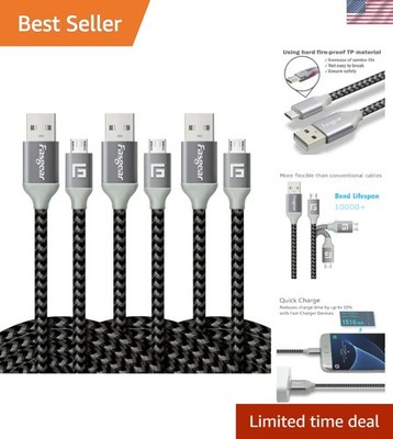 Micro USB Cable 10ft, 3 Pack Fast Charging Micro USB 2.0 High Speed Data Sync...