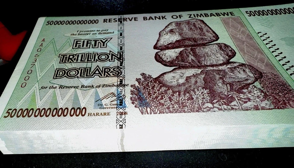 20 x 2008 50 TRILLION DOLLARS ZIMBABWE BANKNOTE, AA P-90 GEM UNC - Image 3 of 4