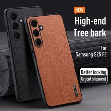 For Samsung Galaxy S25 FE Shockproof Retro PU Leather Soft Rubber Phone Case