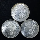 1921 Morgan Silver Dollar Set P D S 3 Coin Lot BU/AU High Grade Original Luster