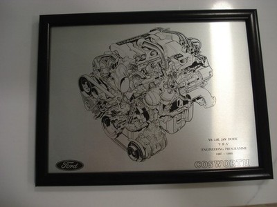 Ford Cosworth V6 2.9L  Metal Plate Etching