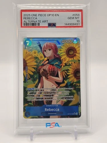 Rebecca 2025 One Piece Royal Blood OP10 EN #058 Alternate Art OP10-058 PSA 10