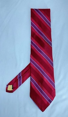 ROBERT TALBOTT men s Silk Tie In Red W A Striped Pattern M.in.USA  G.CONDITION