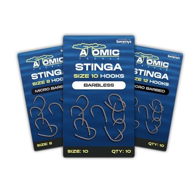 Atomic Stinga Hooks   Super Sharp, For Surface & Zig Fishing Carp Rigs