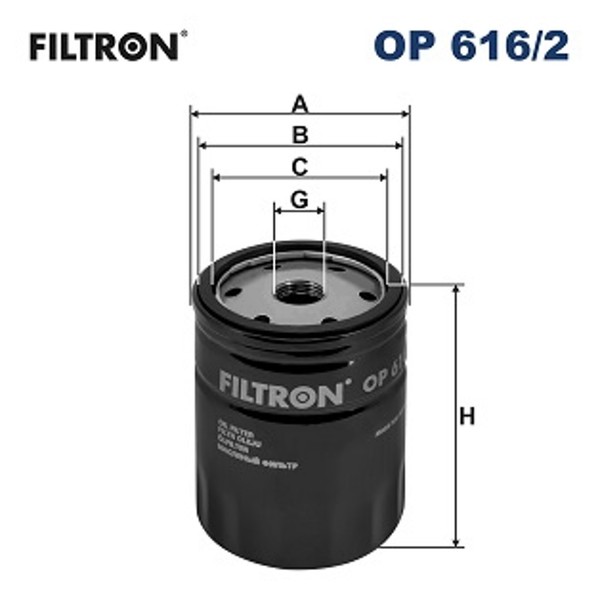 ÖLfilter Filtron OP 616/2 Anschraubfilter FüR Seat VW Skoda 6X1 Lupo 6Y5 Arosa 1-image