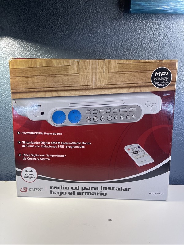 GPX KCCD6316DT Under-Cabinet CD Player AM/FM Radio MP3 Timer Alarm New Open Box