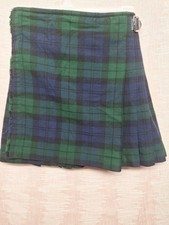 Blue Green Tartan Traditional Kilt, Unisex Adult Size 28, Acrylic and W Scottish