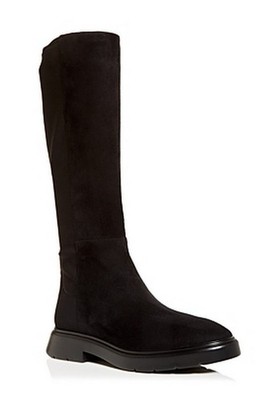 Stuart Weitzman $750 Mckenzee TTK Suede/Stretch Knee-High Flat Boot Black 9.5