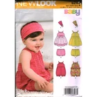 New Look 6293 Baby Sewing Pattern Dress Romper Bloomers Headband Size NB-L