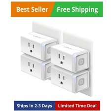 Kasa Smart Plug 4 Pack WiFi Outlet Alexa Google Home 15A HS103P4