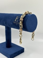9ct Gold Tri Colour Stars/bars Belcher Tulip bracelet