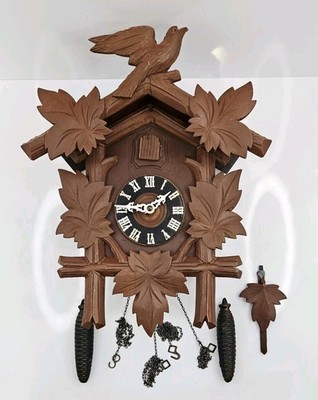 Vintage Hubert Herr Cuckoo Clock Made in Germany - Black Forrest Bird READ DESC.
