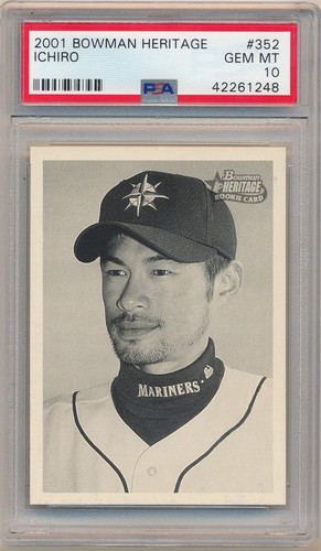 ICHIRO SUZUKI 2001 BOWMAN HERITAGE #352 ROOKIE SEATTLE MARINERS PSA 10 GEM MINT