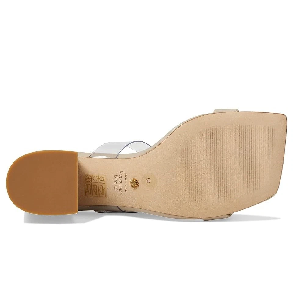 Stuart Weitzman Women Crystal Fleur 60 Slide Heel 9.5 Clear Strap Rhinestone NIB - Image 3 of 4