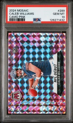 2024 PANINI MOSAIC CAMO PINK #289 CALEB WILLIAMS PSA 10