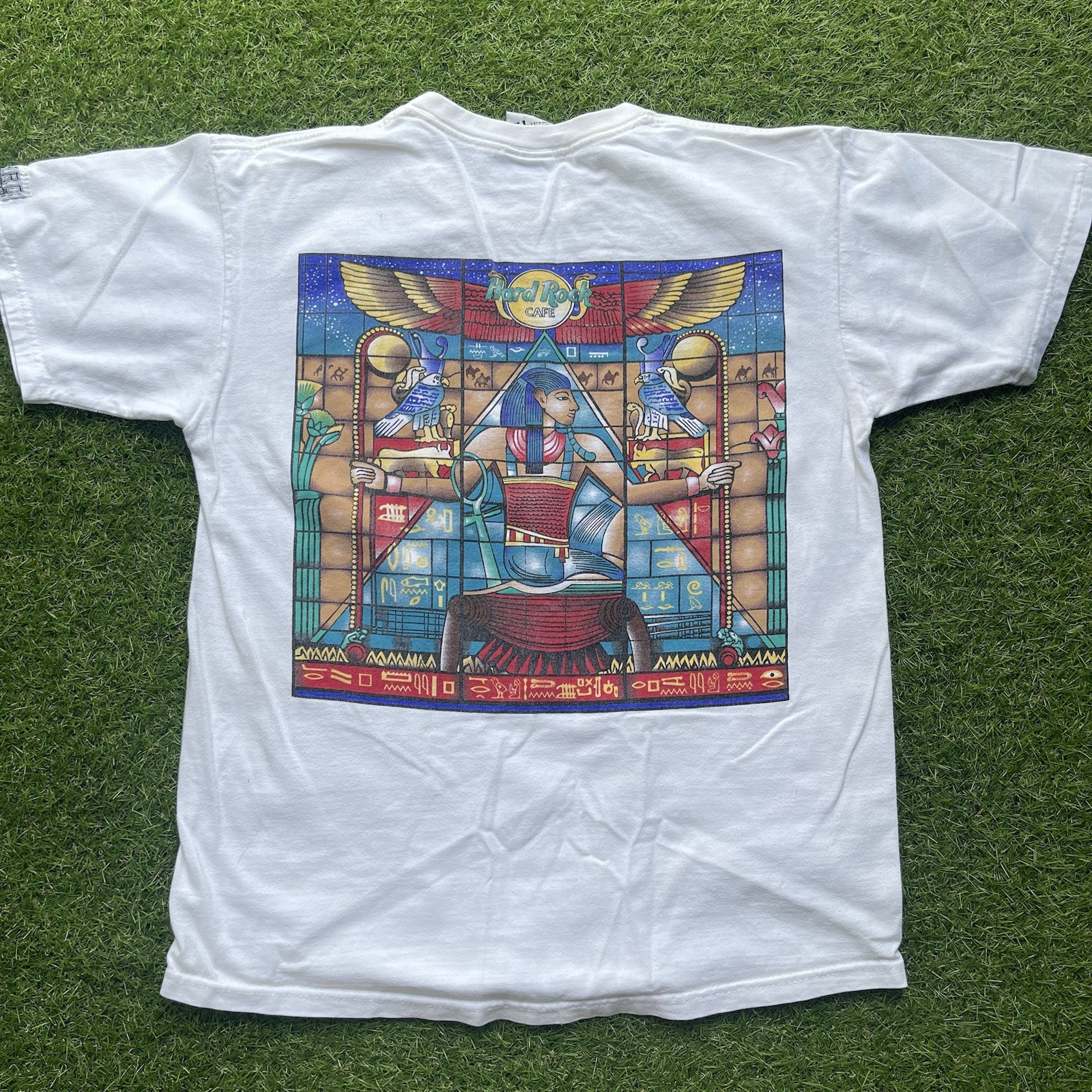 Vintage 90s Hard Rock Cafe Egyptian T-Shirt M Myrtle Beach Pyramids Sphinx