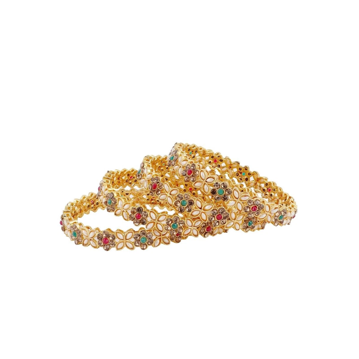 Indian Bollywood Multi Color Gold Plated Bridal Party Fashion Jewelry Bangle