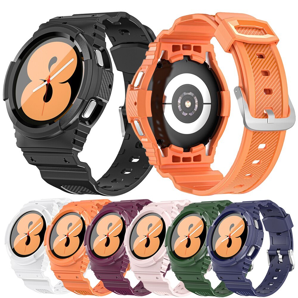 Silicone Rugged Sport Band Strap Case Cover For Samsung Galaxy Watch 5 4 40/44mm