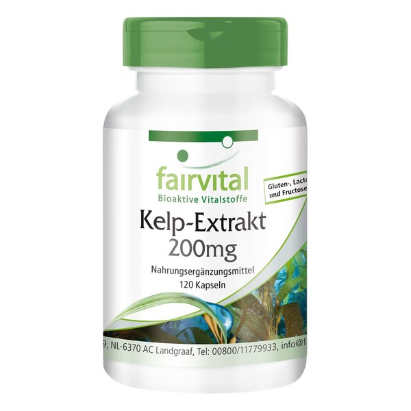 Kelp-Extrakt 200 Mg - 120 Kapseln - 300µG Jod - Hochdosiert - Vegan | Fairvital-image