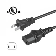 6.5ft UL Listed 2-Prong AC Power Cord Csble for Various Rotel Components US Plug