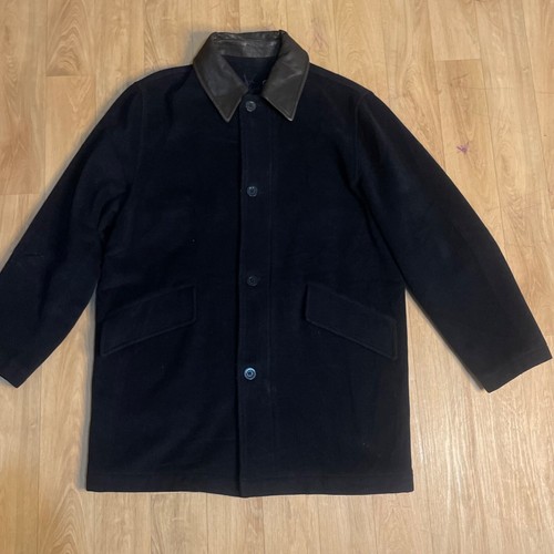 vintage coat Yves Saint Laurent YSL jacket overcoat wool Mens blue navy size M - Picture 6 of 19