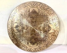 OM mantra, gong intagliato mandala / campana in gong tibetano fatta a mano...
