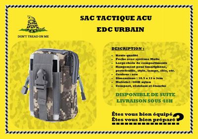 Sac BLACK PYTHON EDC urbain tactique avec fixation Molle imperméable