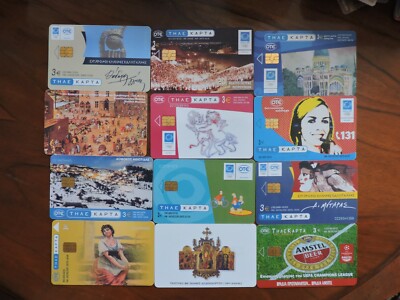 12 GEBRAUCHTE CHIP TELEFONKARTEN AUS GRIECHENLAND/GRIECHISCH.  SAMMLERSTÜCK OHNE WERT. LOT 17