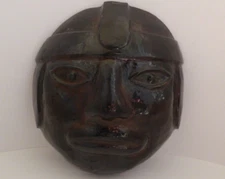 Vintage Hand Hammered Copper Wall MASK ART Metal Hand Crafted Approx 9.5"D