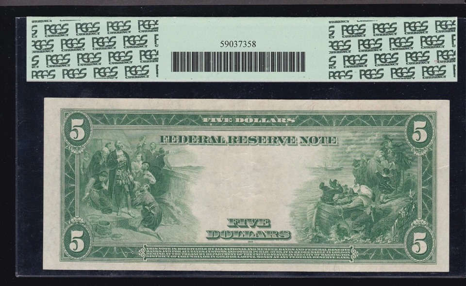 US 1914 $5 FRN San Francisco Note FR 891c PCGS 40 PPQ XF (-526) SCARCE 34 Total - Image 2 of 2