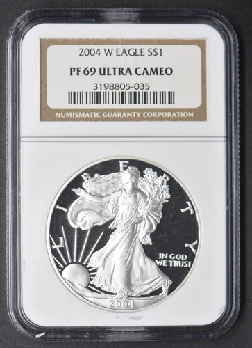 2004-W Silver Eagle PF-69 NGC Ultra Cameo West Point $1 - COINGIANTS -