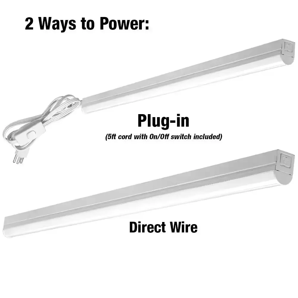 Commercial Electric LED Strip Light 4 Ft Plug In Wire Power