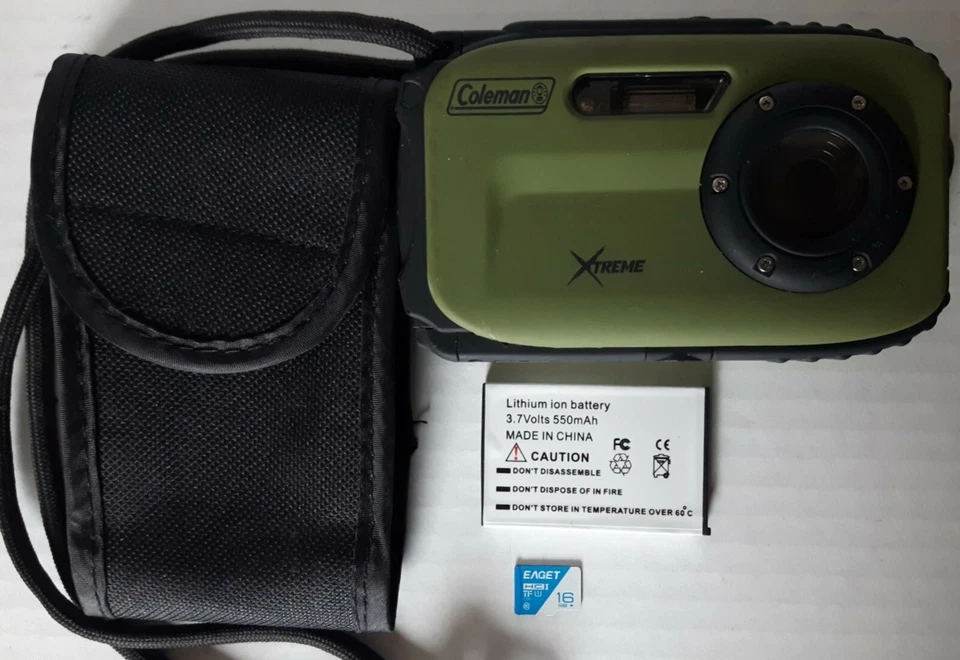 Водонепроницаемая цифровая камера Coleman Xtreme C5WP 12 Мп с аккумулятором, чехлом и 16 Гб Micro SD - Изображение 3 из 4