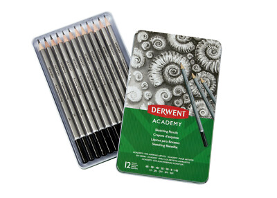 Crayons d'esquisse Derwent Sketching Academy 12 pièces (6b à 5h)