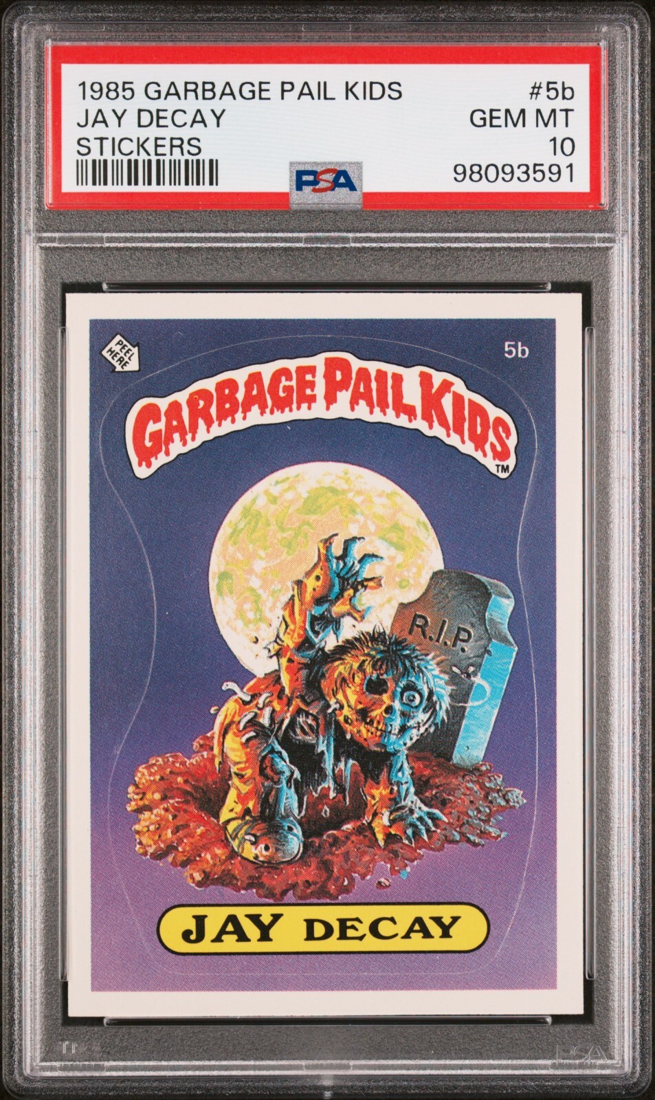 1985 Topps OS1 Garbage Pail Kids 1st Series 1 JAY DECAY 5b PSA 10 GEM Matte Card