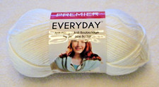 1 Skein Premier "Everyday" Worsted Wt. Anti-Pilling Acrylic Yarn in Snow White