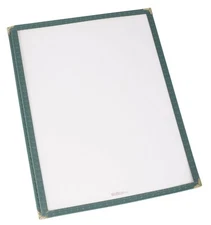 25 Pack Green Menu Covers, Single Page, 2 Views, Fits 8.5 x 11 Inch, Restaurant 