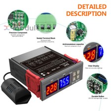 STC-3028 LED Temperature and Humidity Controller Thermostat DC12V/24V AC110-220V