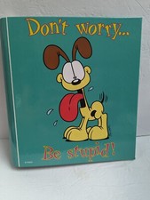 Vintage GARFIELD MEAD organizer binder 3 ring DON'T WORRY BE STUPID  11